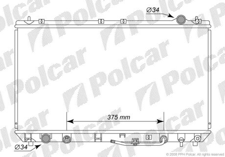 Радиатор охлаждения двигателя Polcar 8135084