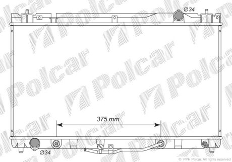 Радиатор двигателя Polcar 813708-3
