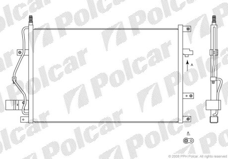 Конденсер, радиатор кондиционера Polcar 9080K8C1S