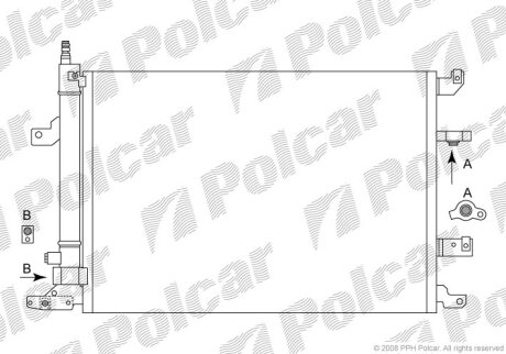 Конденсер, радиатор кондиционера Polcar 9080K8C2