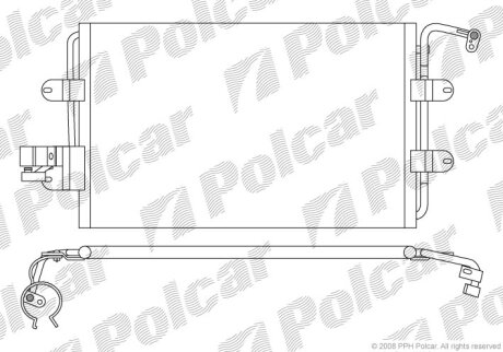 Конденсер, радиатор кондиционера Polcar 9501K8C1