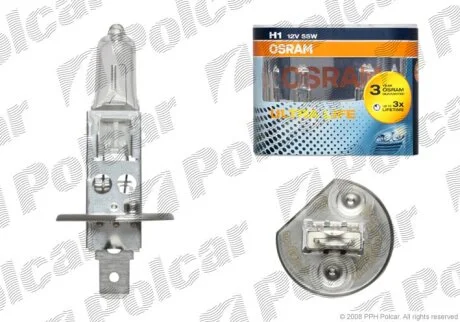 Лампа галогенная 12В H1 55Вт Polcar 99ZB170A