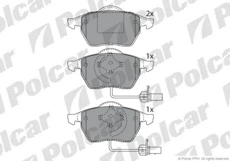 Тормозные колодки, комплект Polcar S70-0012