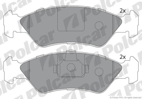 Тормозные колодки дисковые передние, комплект Polcar S70-0030