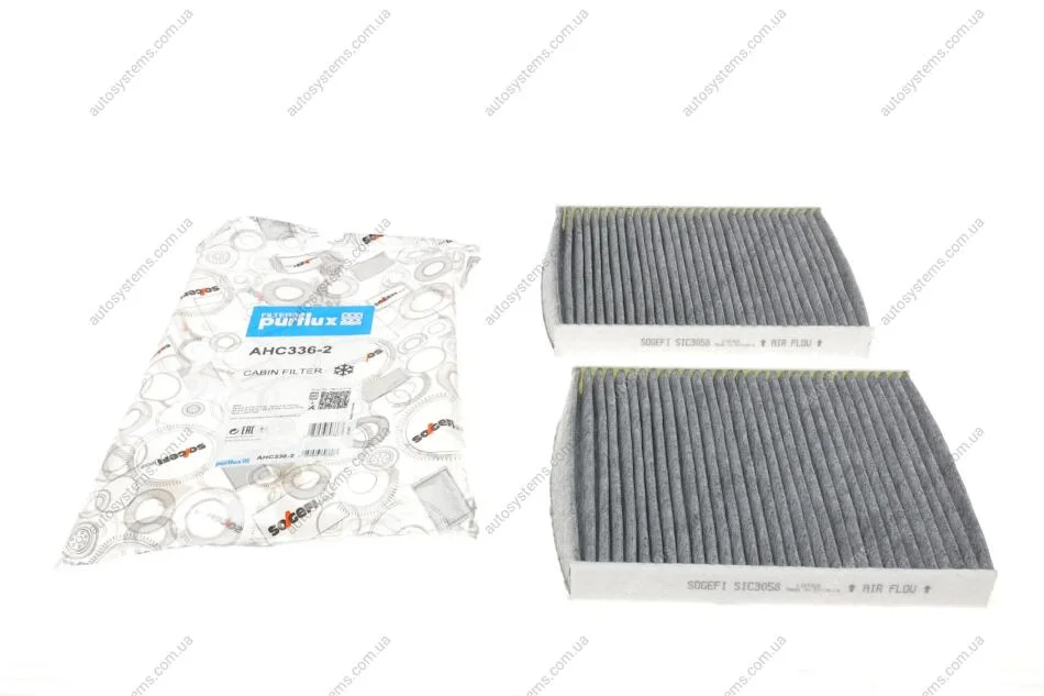 Фільтр салону BMW 5 (F10)/7 (F01) 2.0-6.0 08- (вугільний) (к-кт 2 шт.) Purflux AHC336-2 (фото 1)