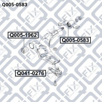 Сайлентблок задний переднего рычага без кронштейна. Q-fix Q0050583