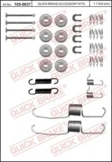Комплект пружинок колодок ручника Toyota Corolla/Camry/Carina II 82-02 Quick-brake 105-0637