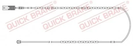 Датчик зносу гальмівних колодок (задніх) BMW 3 (E46) 98-06 (L=1410mm) Quick-brake WS 0192 A