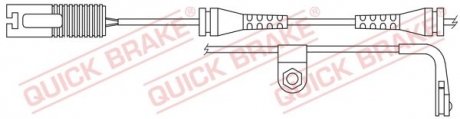 Датчик зносу гальмівних колодок (задніх) BMW 5 (E39) 97-04 (L=1100mm) Quick-brake WS 0202 A