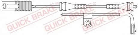 Датчик зносу гальмівних колодок (задніх) BMW 5 (E39) 97-04 (L=1100mm) Quick-brake WS 0202 A