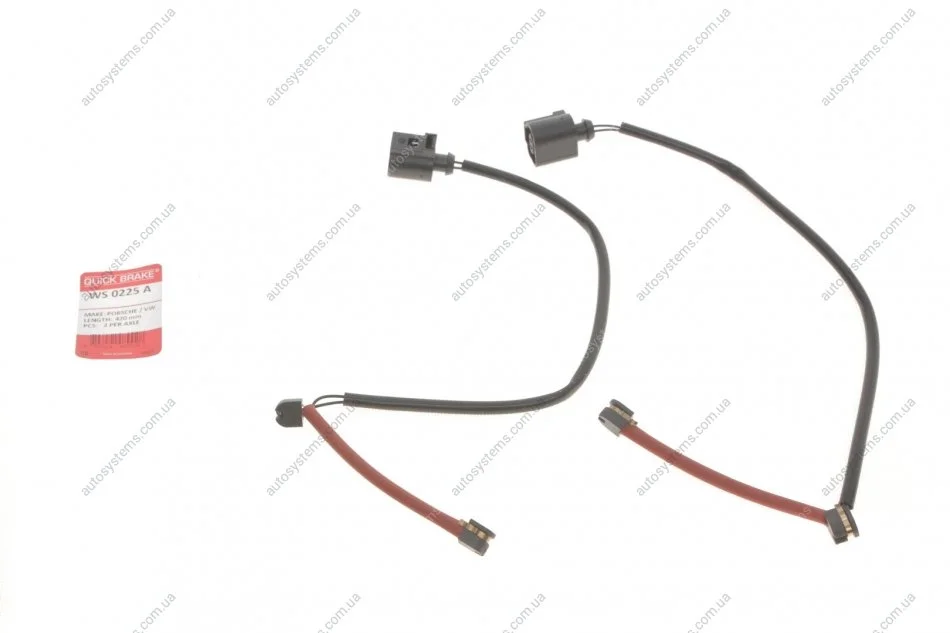 Датчик зносу гальмівних колодок (передніх) VW Touareg 02-10/ Audi Q7 06-15 (L=420mm) К-кт 2 шт. Quick-brake WS 0225 A (фото 1)
