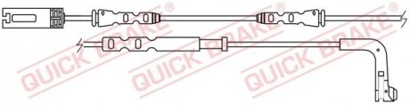 Датчик зносу гальмівних колодок (передніх) BMW 1 (E81/E82/E88)/3 (E90/E91) 04-13 (640mm) M47/N45/N47 Quick-brake WS 0250 A