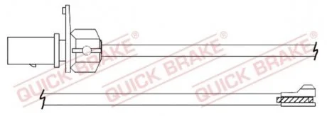 Датчик зносу гальмівних колодок (задніх) Audi A7/Q5 08- (L=255) Quick-brake WS 0358 A