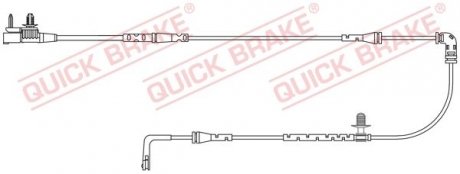 Датчик зносу гальмівних колодок (задніх) Land Rover/Range Rover 2.0/2.0D/2.2TD 15- (L=1220mm) Quick-brake WS 0414 A