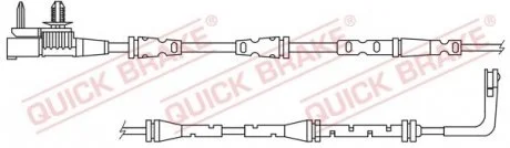 Датчик зносу гальмівних колодок (задніх) Land Rover Discovery Sport 2.0/2.0D/2.2D 14- (L=857mm) Quick-brake WS 0419 A