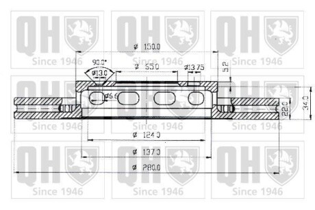 Тормозной диск передний вентилируемый QUINTON HAZELL BDC3783