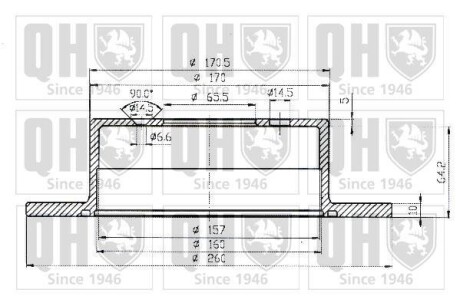 Тормозной диск задний невентилируемый QUINTON HAZELL BDC4556