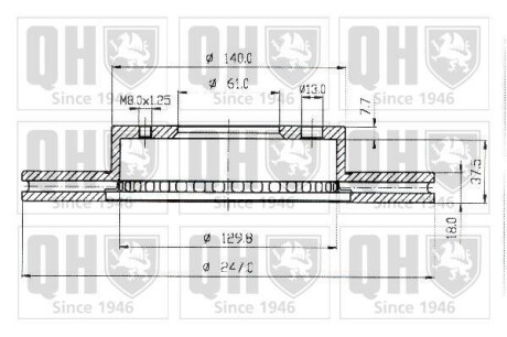 Тормозной диск передний вентилируемый QUINTON HAZELL BDC4622