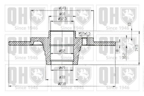 Тормозной диск задний невентилируемый QUINTON HAZELL BDC4738