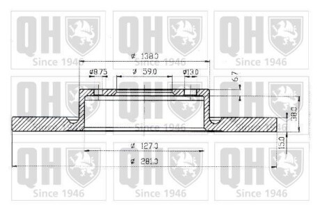 Тормозной диск передний невентилируемый QUINTON HAZELL BDC4769