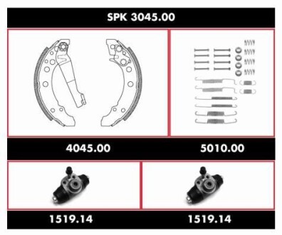 Колодки тормозные барабанные, комплект REMSA SPK 3045.00