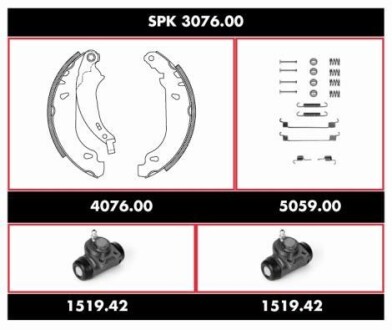 Колодки тормозные барабанные, комплект REMSA SPK 3076.00