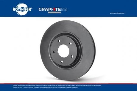 Диск тормозной передн. в графитовом покрытии ROTINGER RT2763GL