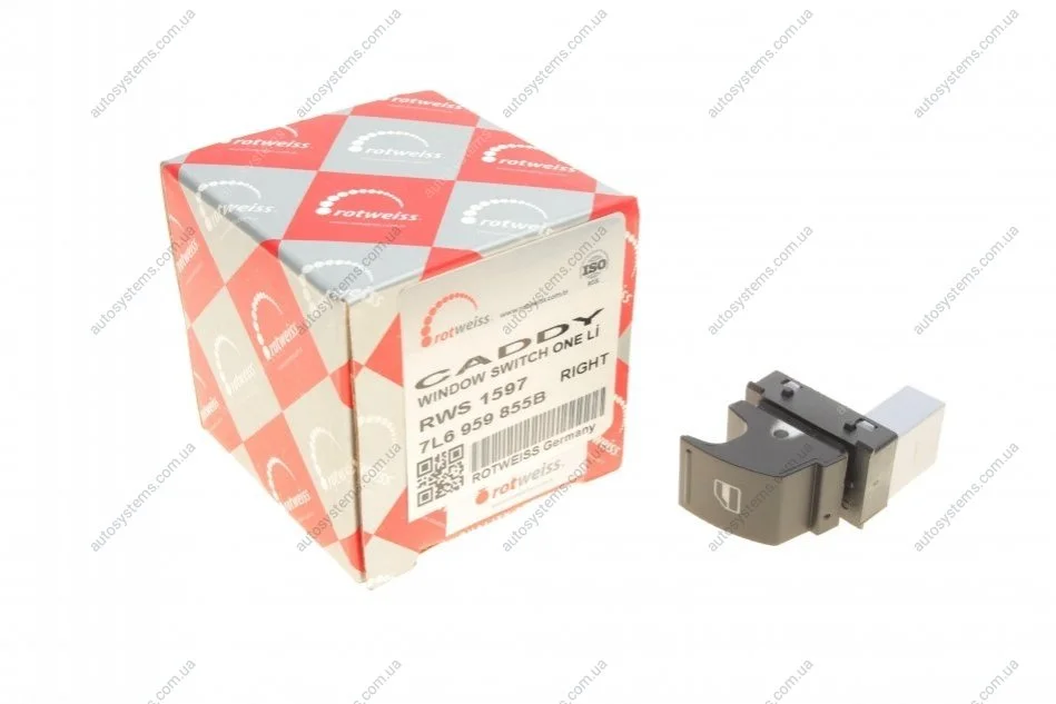 Кнопка склопідіймача (R) VW Caddy 03- Rotweiss RWS1597 (фото 1)
