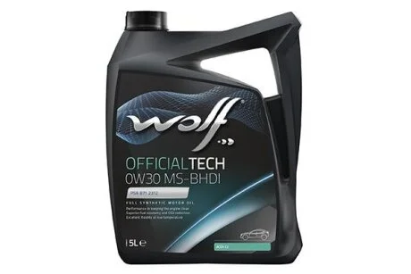Моторное масло Wolf OfficialTech MS-BHDI 0W-30, 5л S-Oil 8323591