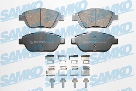 Тормозные колодки дисковые, комплект SAMKO 5SP1590K