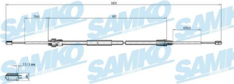 Трос ручника SAMKO C0002B