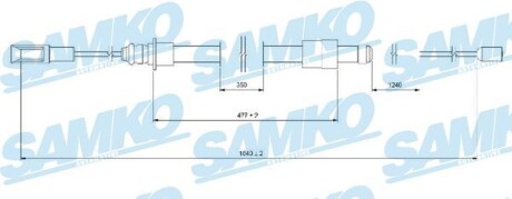 Трос ручника SAMKO C0101B