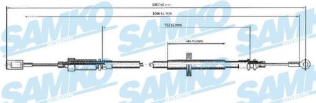 Трос ручника SAMKO C0173B