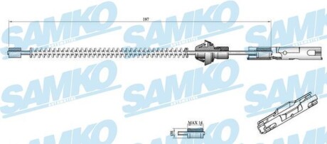 Трос ручника SAMKO C0250B