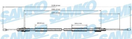 Трос ручника SAMKO C0621B