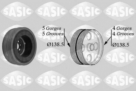 Шкив коленчатого вала SASIC 9001804