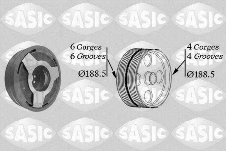 Шкив коленчатого вала SASIC 9001806