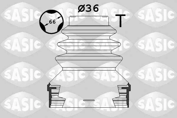 Комплект пильовиків гумових SASIC SAS1900036 (фото 1)