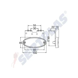 Фонарь габаринтный диод LED желтый с кронштейном FLATPOINT II A31-2364-084 SERTPLAS 1324LUS