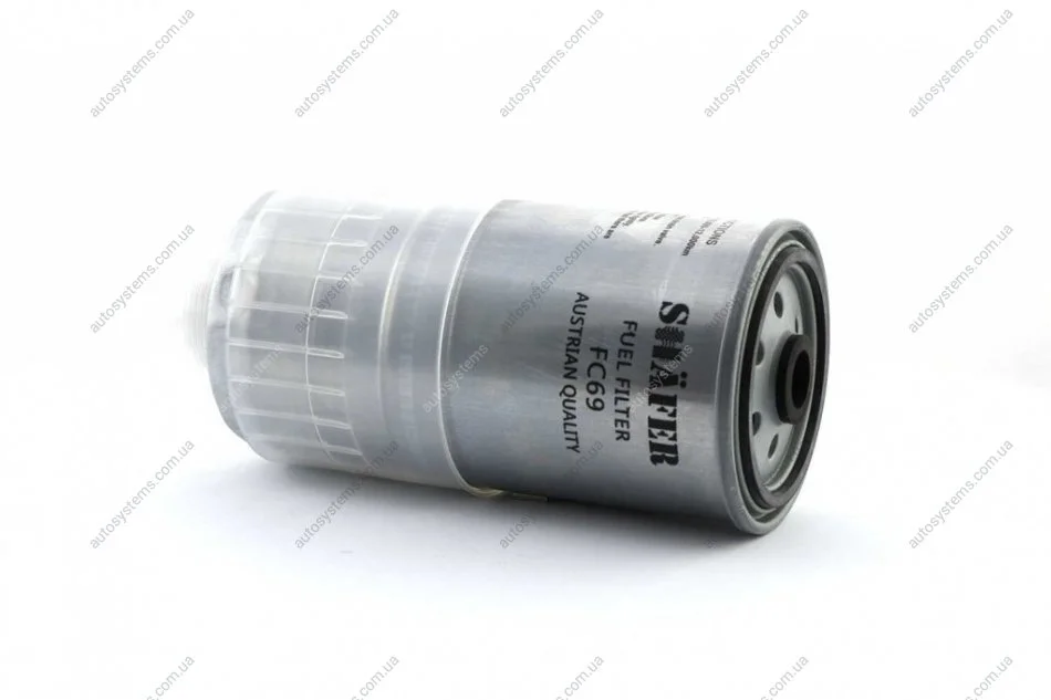 Фільтр паливний VW Golf IV, Passat B5, Audi 80-100, 1.6D-2.5D, 86-07, M16*1.5, M10*1.5 SHAFER FC69 (фото 1)