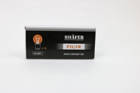 Лампа накаливания 24V21/5W P21/5W BAY15D (картонная упаковка по 10шт)) SHAFER SL2201