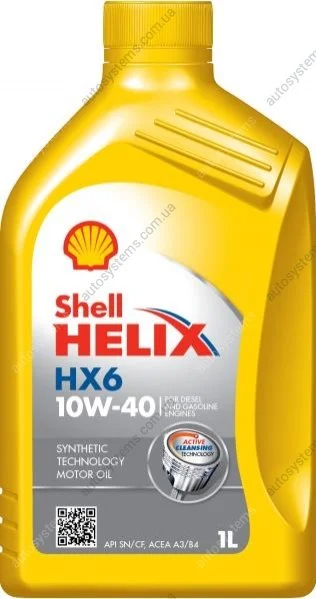 Масло для двигателя SHELL HELIX HX6 10W40 1L (фото 1)