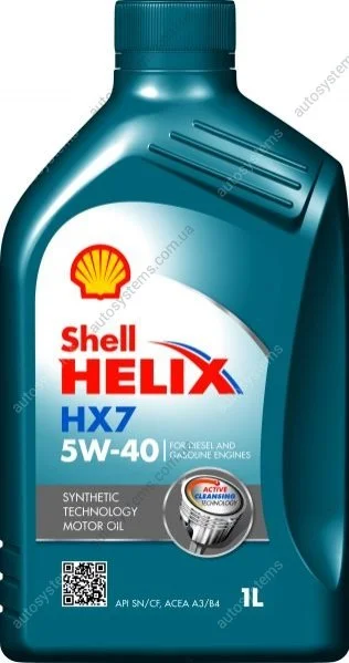 Масло для двигателя SHELL HELIX HX7 5W40 1L (фото 1)