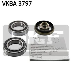 Подшипник ступицы колеса, комплект SKF VKBA 3797