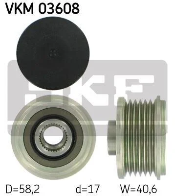 Обгонная муфта генератора SKF VKM 03608 (фото 1)