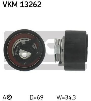 Натягуючий ролик ременя ГРМ CITROEN C5 III, C6 JAGUAR S-TYPE II, XF I, XF II, XF SPORTBRAKE, XJ LAND ROVER DISCOVERY III, DISCOVERY IV, DISCOVERY V, RANGE ROVER IV 2.7D/3.0D/3.0DH 06.04- SKF VKM 13262 (фото 1)