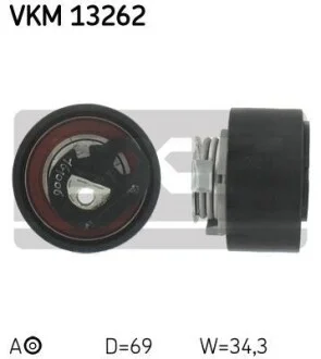 Натягуючий ролик ременя ГРМ CITROEN C5 III, C6 JAGUAR S-TYPE II, XF I, XF II, XF SPORTBRAKE, XJ LAND ROVER DISCOVERY III, DISCOVERY IV, DISCOVERY V, RANGE ROVER IV 2.7D/3.0D/3.0DH 06.04- SKF VKM 13262