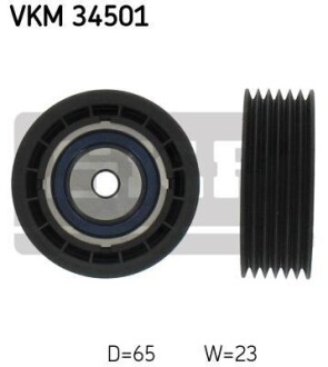 Ролик обводной ремня поликлинового (приводного) SKF VKM 34501