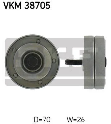 Ролик обводной ремня поликлинового (приводного) SKF VKM 38705 (фото 1)