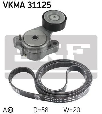 Комплект ремня генератора SKF VKMA 31125 (фото 1)